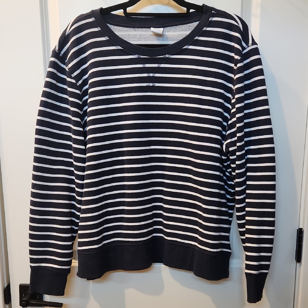 Womens Navy and White Striped Lightweight Sweater Size XXL